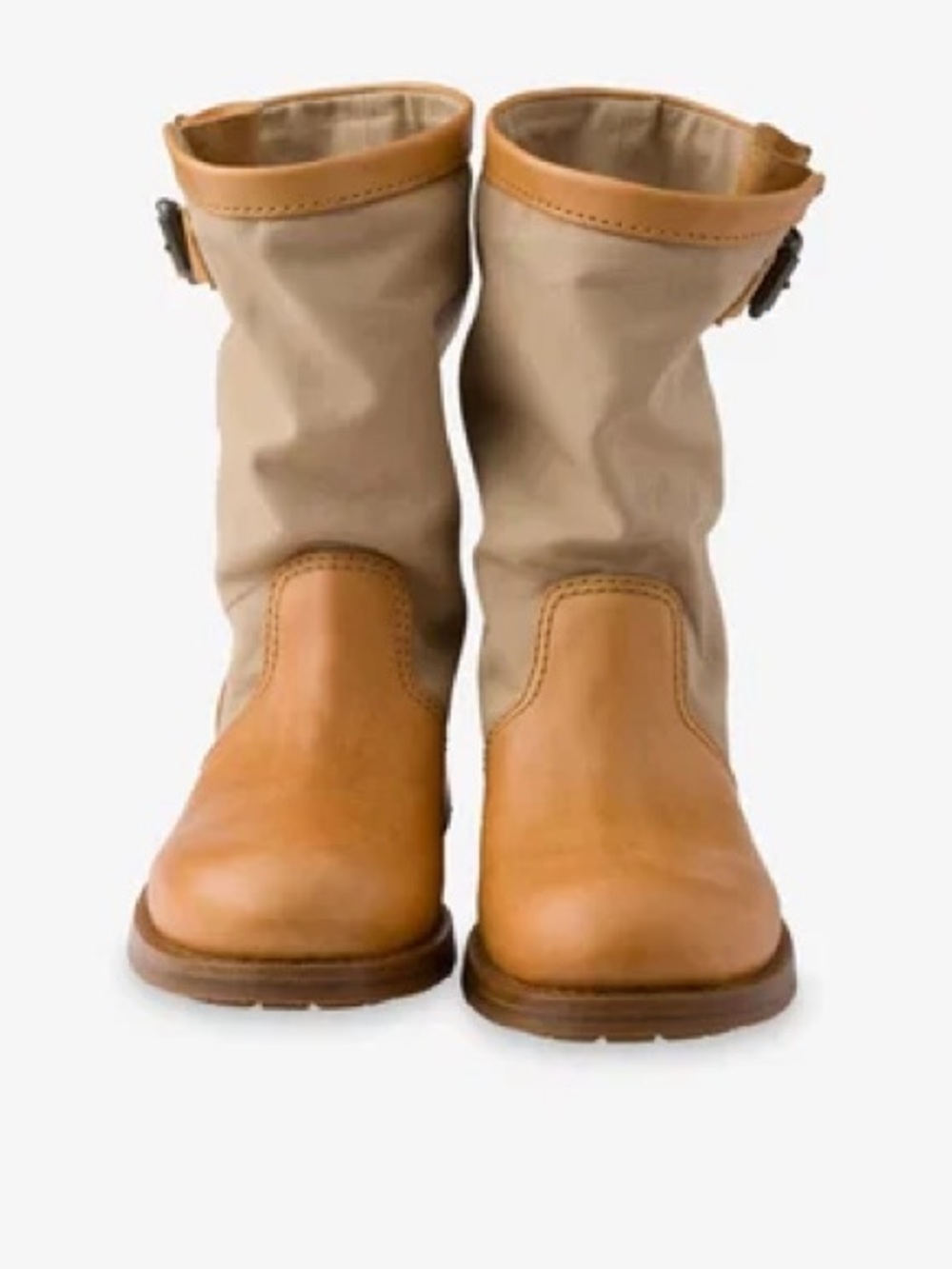 J Shoes Two-Tone Tan Slouch Leather Boots